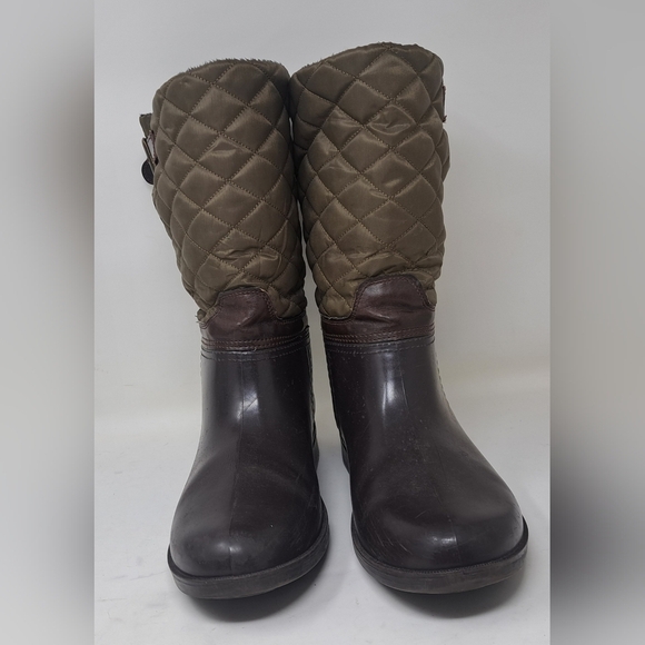 Storm By Cougar Women's Sassy Rain Boots Boot Olive Quilted Buckle Size 9  US - Picture 12 of 14